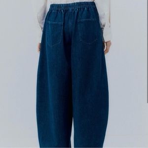 Monica Cordera Curved Leg Pant in Denim
